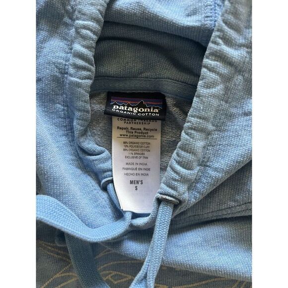 Patagonia Men's Blue Geodesic Flying Fish Lightweight Pullover Size Small Hoodie - Picture 3 of 4